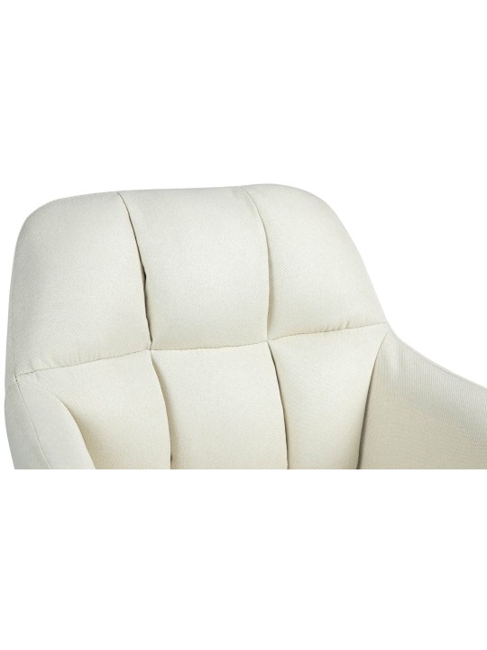 Taburete de bar Natoma tela cromo, crema