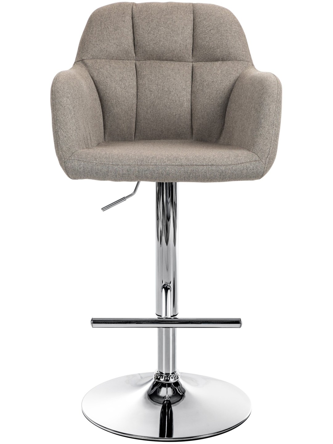 Taburete de bar Natoma tela cromo, taupe
