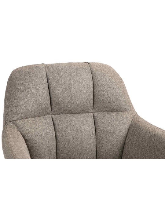 Taburete de bar Natoma tela cromo, taupe