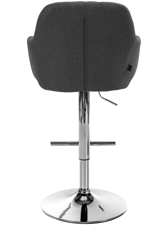 Taburete de bar Natoma tela cromo, gris oscuro