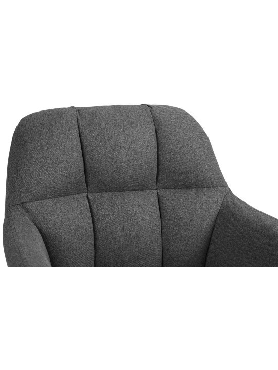 Taburete de bar Natoma tela cromo, gris oscuro