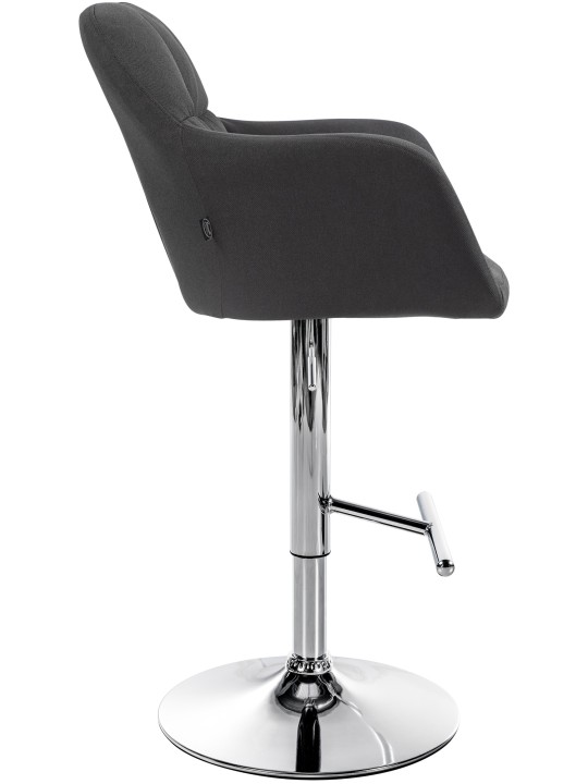 Taburete de bar Natoma tela cromo, negro