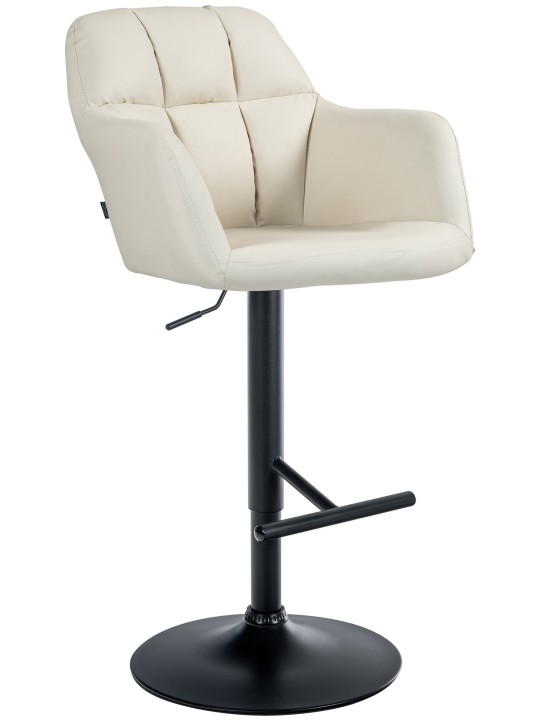 Taburete de bar Natoma piel sintética, crema