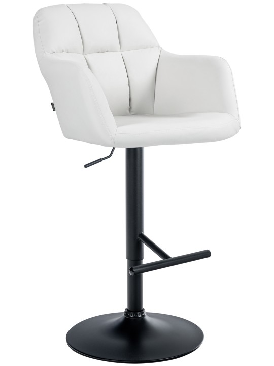 Taburete de bar Natoma piel sintética, blanco