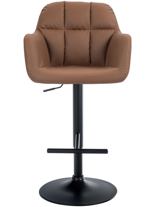 Taburete de bar Natoma piel sintética, marrón claro