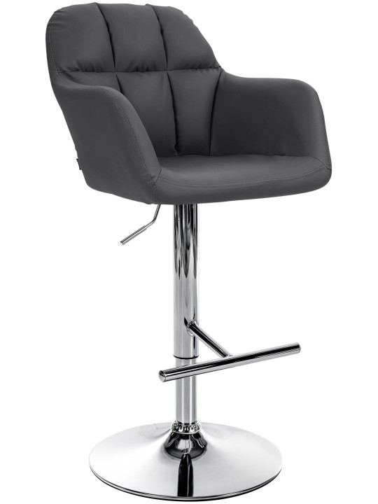 Taburete de bar Natoma piel sintética cromado, negro