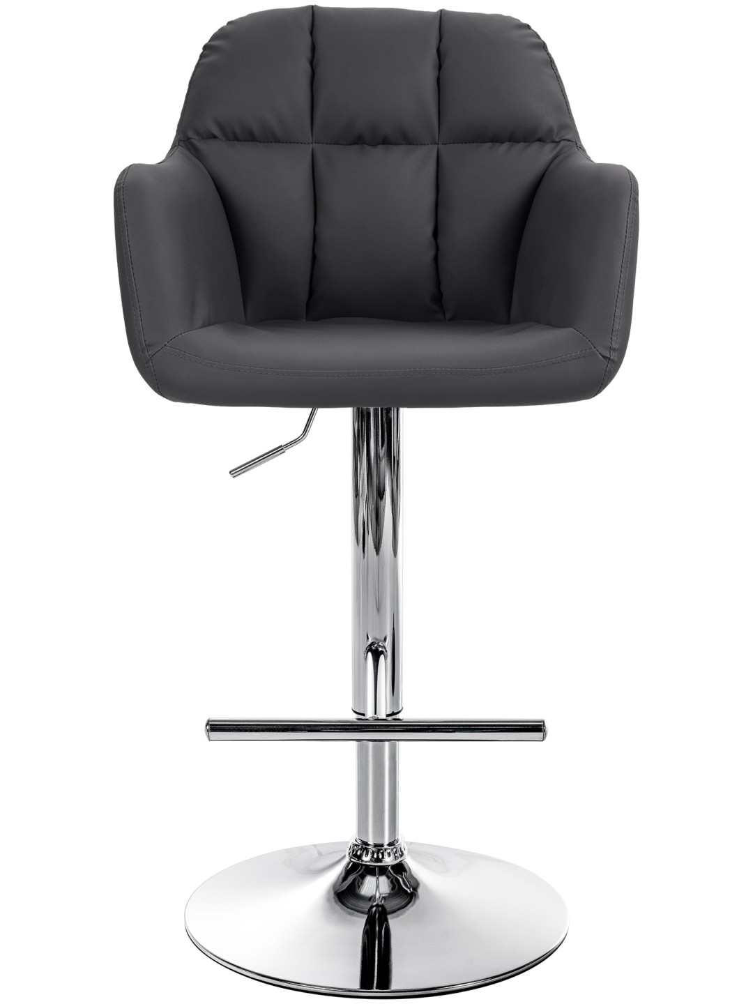 Taburete de bar Natoma piel sintética cromado, negro