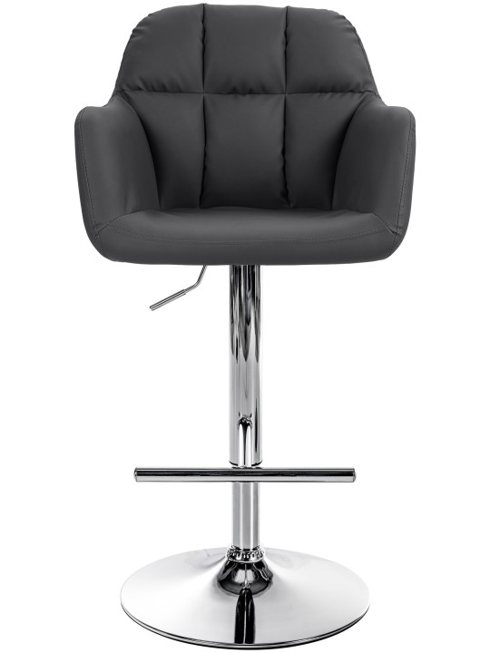 Taburete de bar Natoma piel sintética cromado, negro