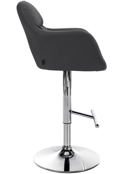 Taburete de bar Natoma piel sintética cromado, negro