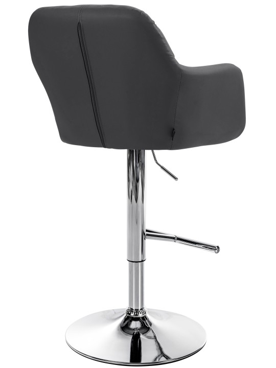 Taburete de bar Natoma piel sintética cromado, negro