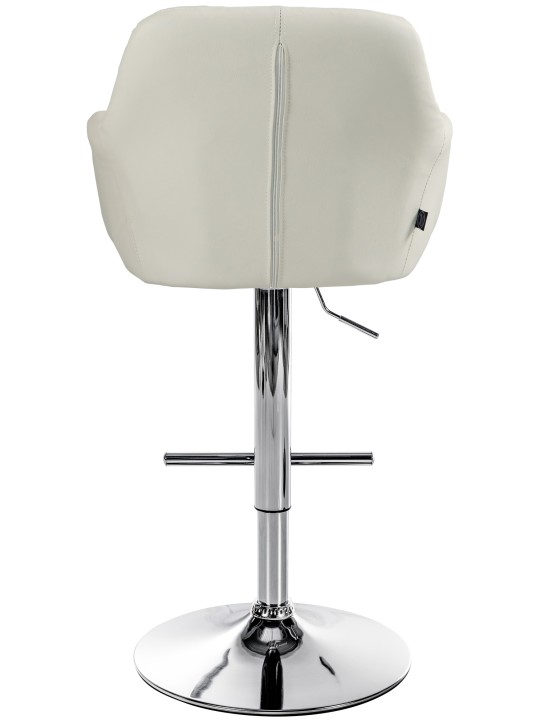 Taburete de bar Natoma piel sintética cromado, crema