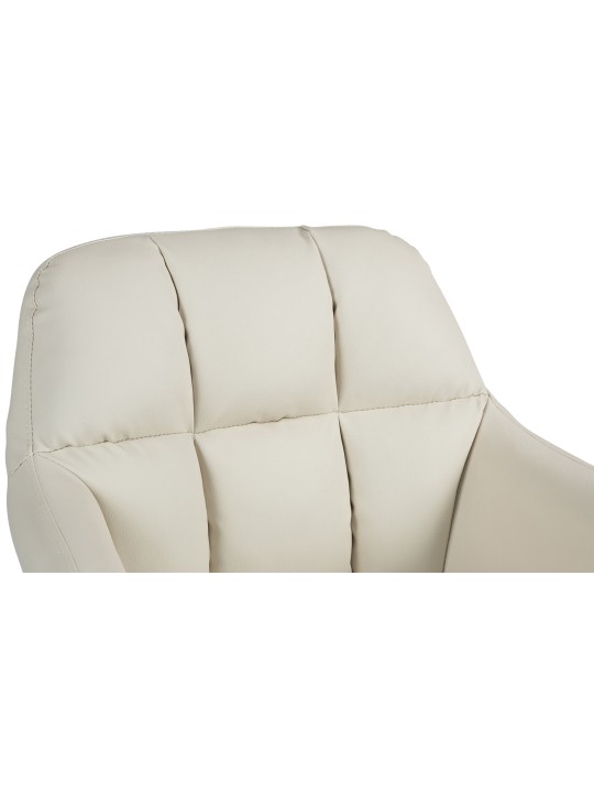 Taburete de bar Natoma piel sintética cromado, crema