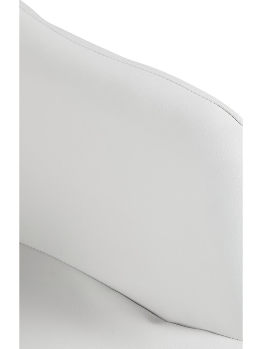 Taburete de bar Natoma piel sintética cromado, blanco