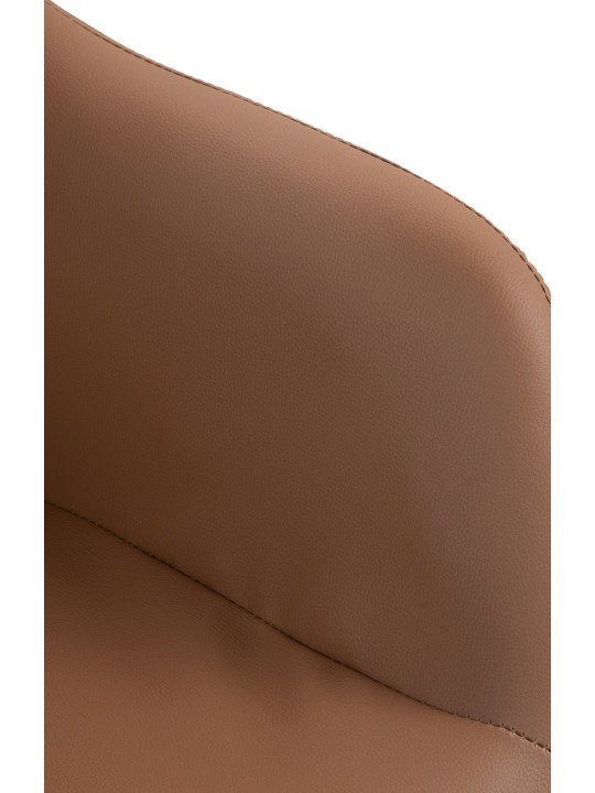 Taburete de bar Natoma piel sintética cromado, marrón claro