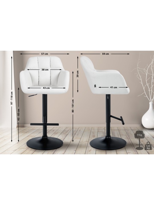 Taburete de bar Natoma piel sintética, blanco
