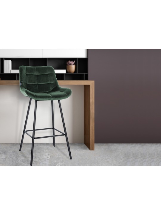 Taburete de bar Weston terciopelo, verde oscuro Taburete de bar Weston terciopelo, verde oscuro