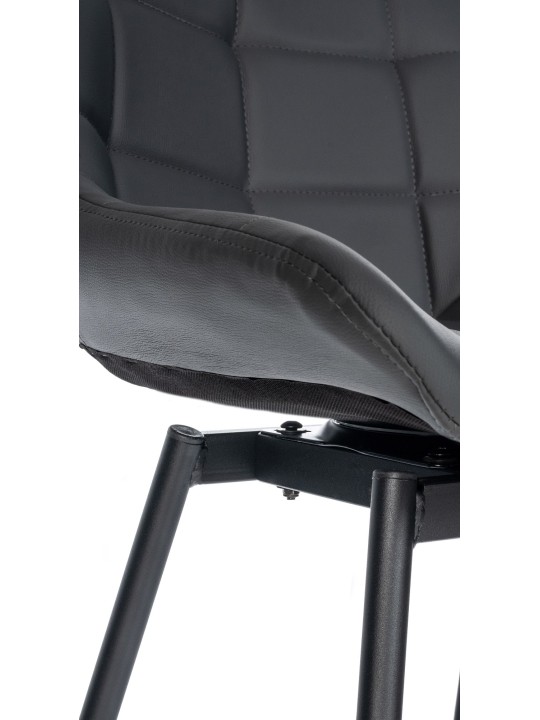 Taburete de bar giratorio Weston de piel sintética, gris