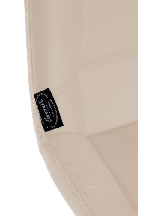 Taburete de bar giratorio Weston de piel sintética, crema