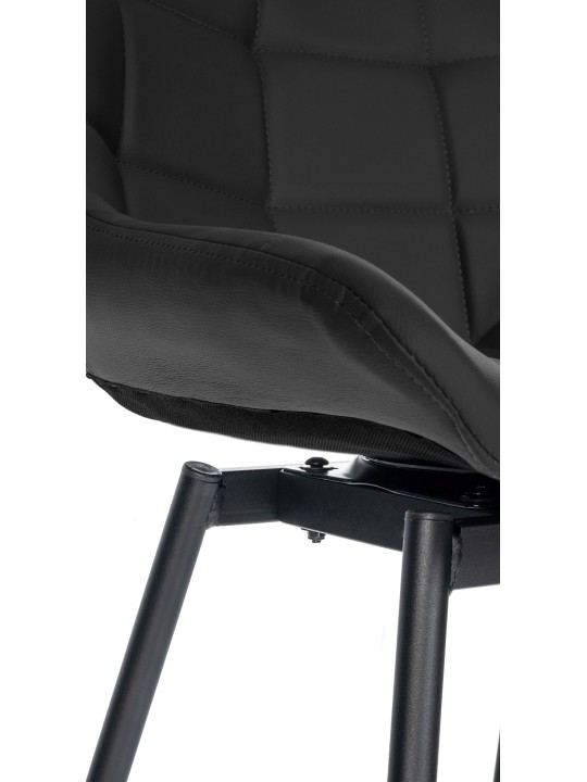 Taburete de bar giratorio Weston de piel sintética, negro