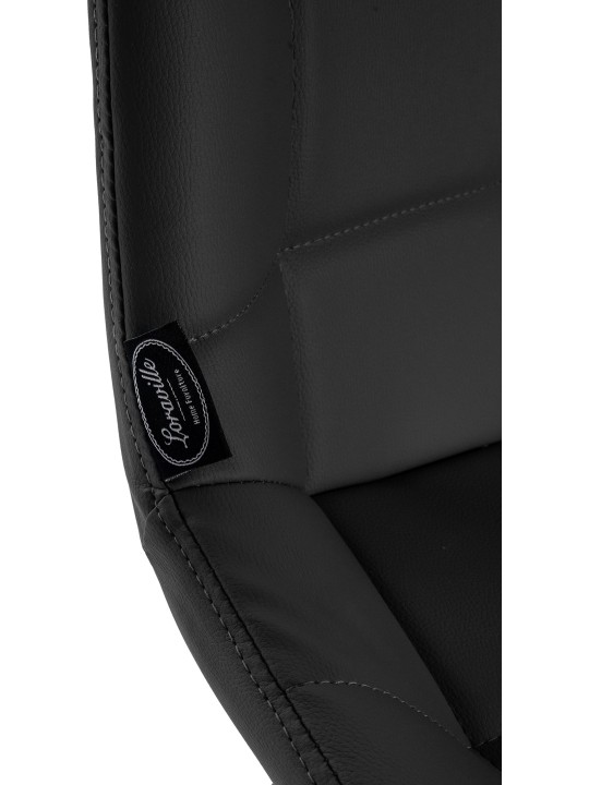 Taburete de bar giratorio Weston de piel sintética, negro