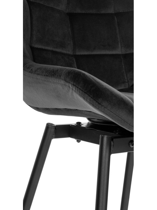 Taburete de bar giratorio Weston de terciopelo, negro