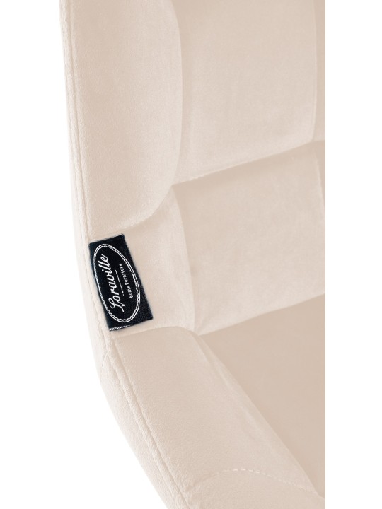 Taburete de bar giratorio Weston de terciopelo, crema