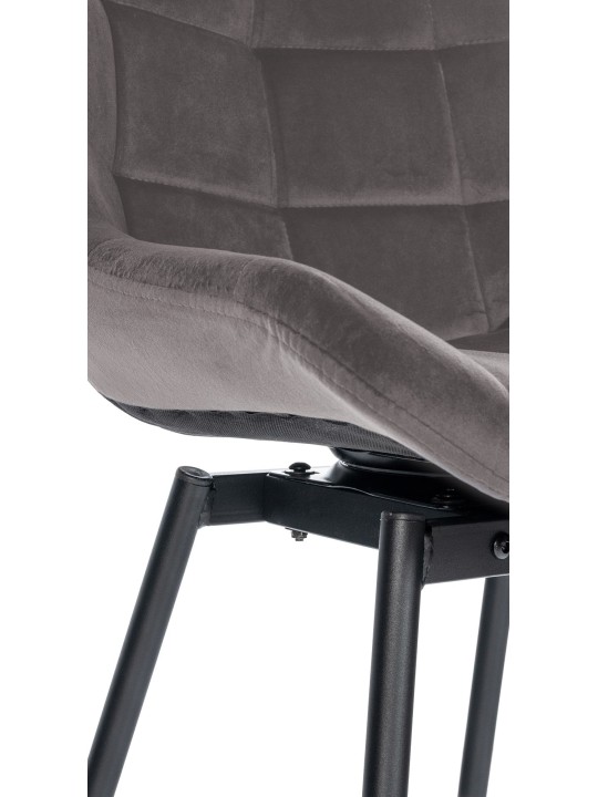 Taburete de bar giratorio Weston de terciopelo, gris