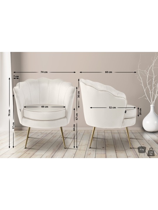 Silla Rosita terciopelo, crema Silla Rosita terciopelo, crema