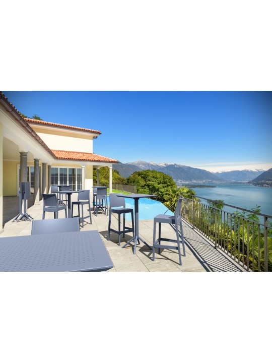 Taburete de bar Maya, gris oscuro