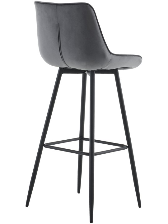 Taburete de bar Dartford terciopelo, gris oscuro