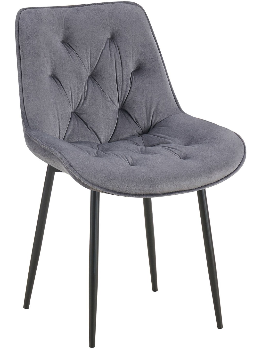 Silla de comedor de terciopelo Wallace, gris oscuro