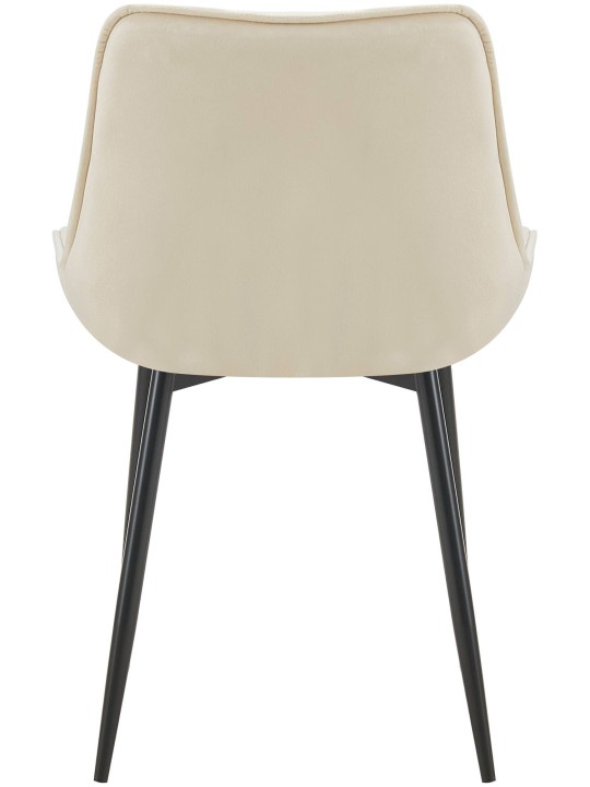Silla de comedor de terciopelo Wallace, crema