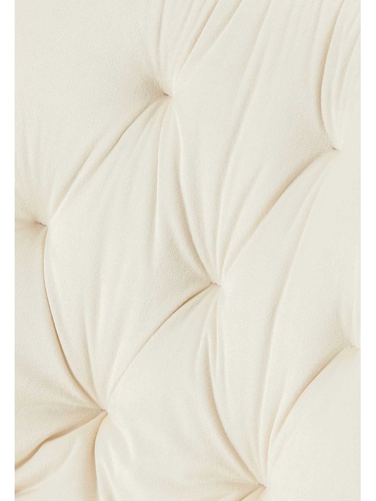 Silla de comedor de terciopelo Wallace, crema