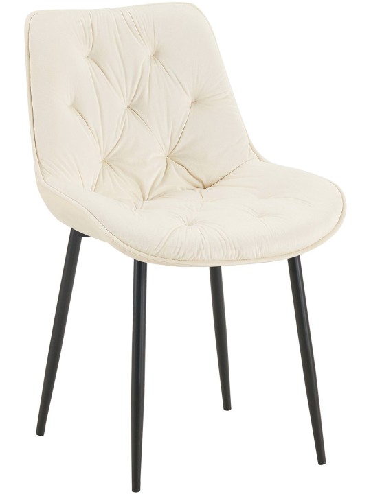 Silla de comedor de terciopelo Wallace, crema