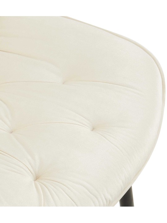 Silla de comedor de terciopelo Wallace, crema