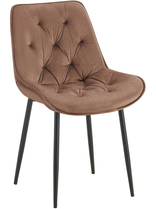 Silla de comedor de terciopelo Wallace, marrón