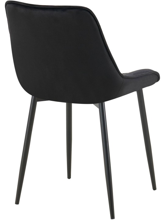 Silla de comedor de terciopelo Wallace, negro