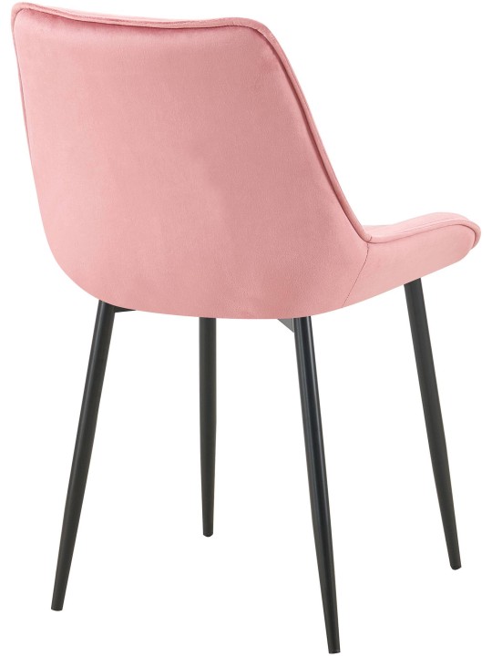 Silla de comedor de terciopelo Wallace, rosa