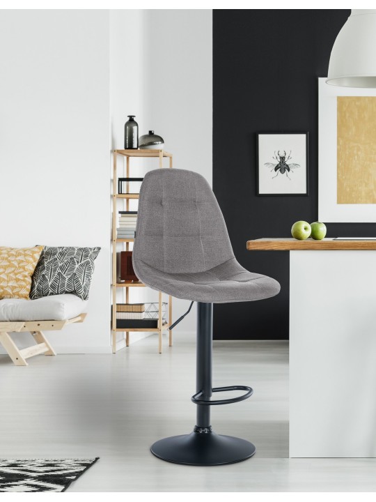 Taburete de bar Elmore tela B, gris