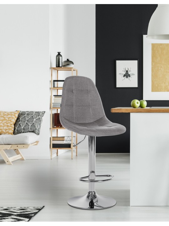 Taburete de bar Elmore tela C, gris