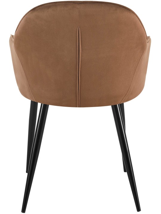 Juego de 2 sillas de comedor Boise terciopelo, marrón