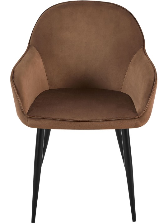 Juego de 2 sillas de comedor Boise terciopelo, marrón