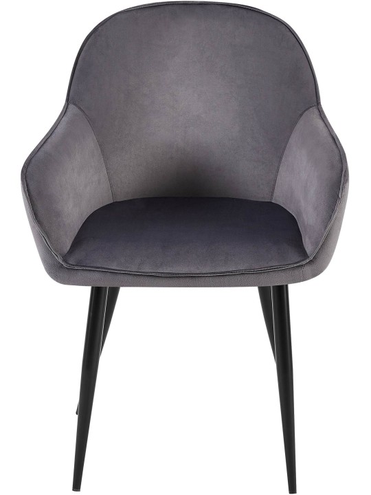 Juego de 2 sillas de comedor Boise terciopelo, gris oscuro