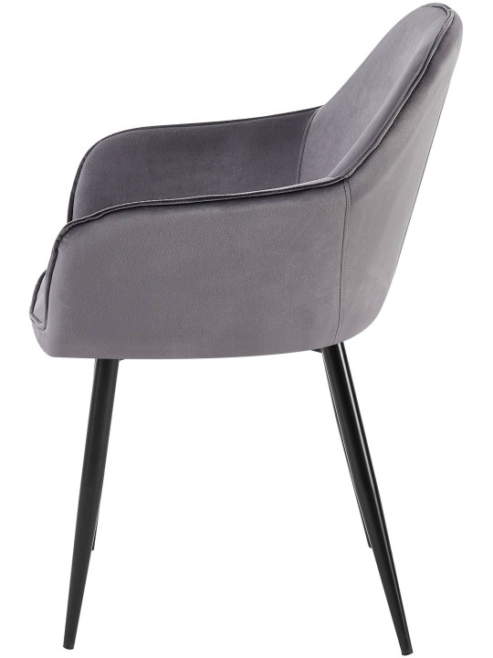 Juego de 2 sillas de comedor Boise terciopelo, gris oscuro