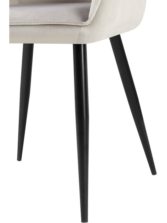 Juego de 2 sillas de comedor Boise terciopelo, gris