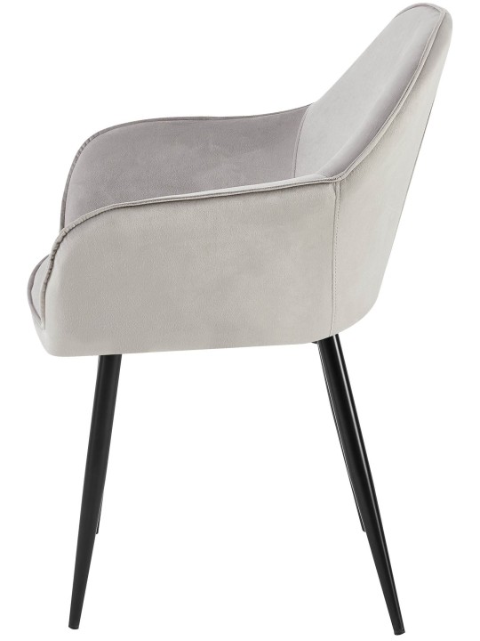 Juego de 2 sillas de comedor Boise terciopelo, gris