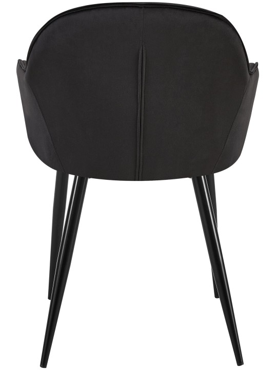 Juego de 2 sillas de comedor Boise terciopelo, negro