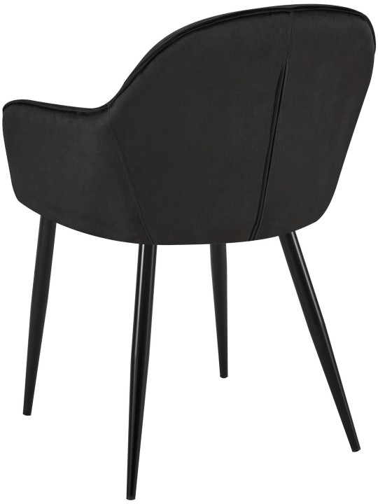 Juego de 2 sillas de comedor Boise terciopelo, negro
