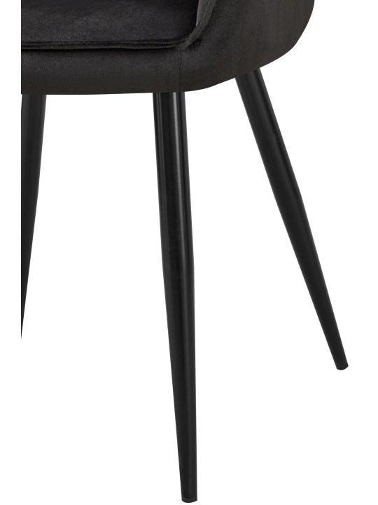 Juego de 2 sillas de comedor Boise terciopelo, negro