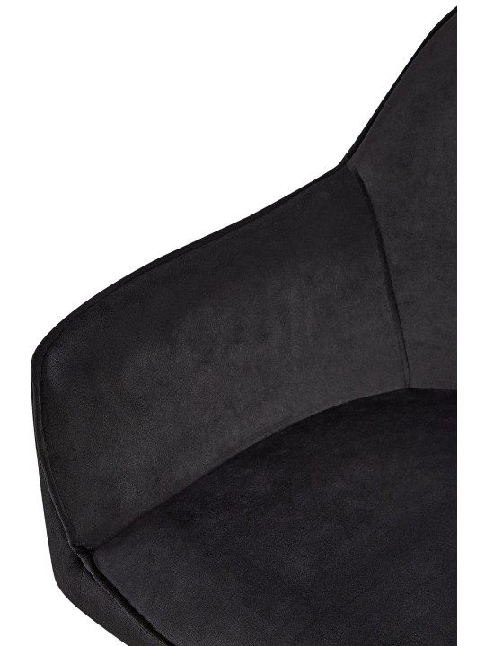 Juego de 2 sillas de comedor Boise terciopelo, negro